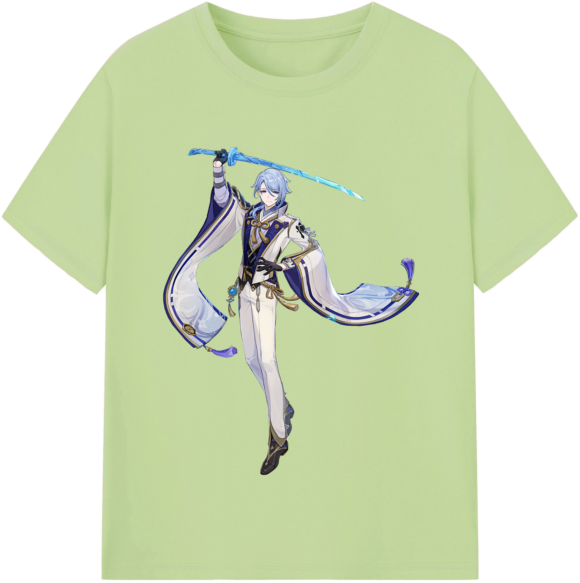 げんし神 神里綾人 かみさとあやと genshin Kamisato Ayato 綿100％半袖Tシャツ（フロントプリント）